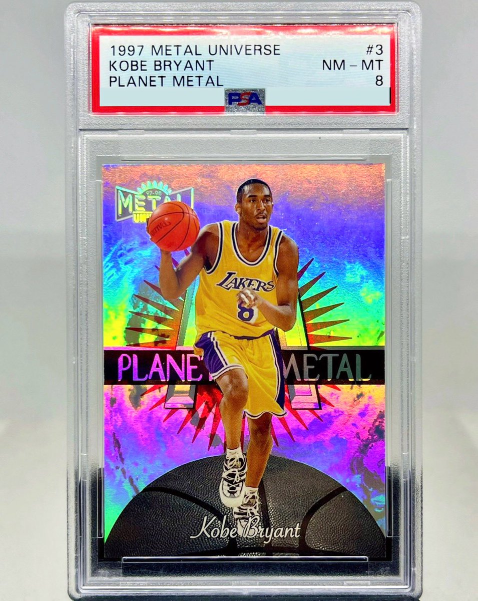 3pointGeek's tweet photo. #KobePCcards of the day
1997-98 Metal Universe “Planet Metal” #3 - Kobe Bryant
#Lakers #KobeBryant #Skybox #MetalUniverse #BasketballCards #PCShowcase #Kobe #90s #Showtime https://t.co/eJuwC0HozJ