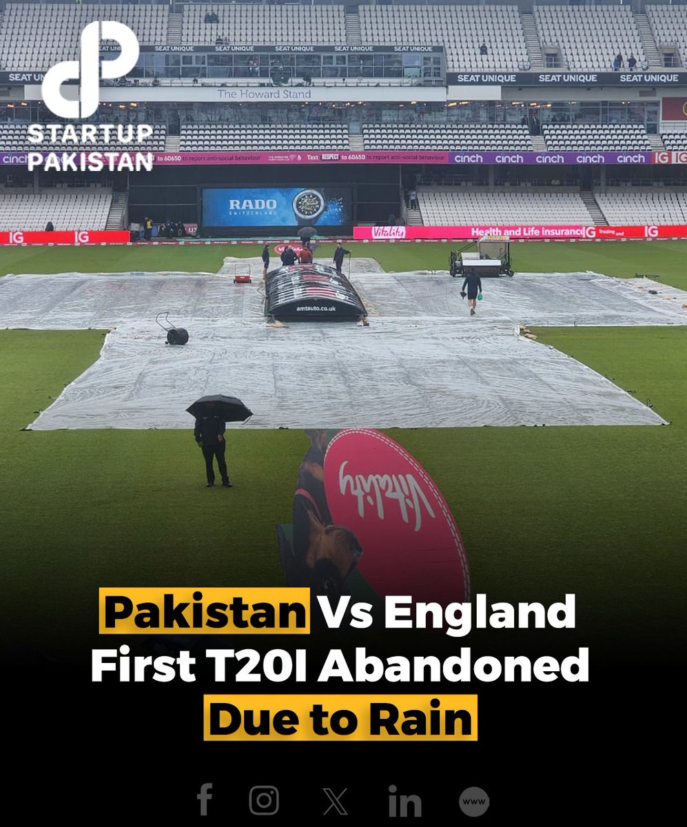 Pakistan Vs England First T20I Abandoned Due to Rain 📷 PCB #Pakistan #England #T20 #Rain
