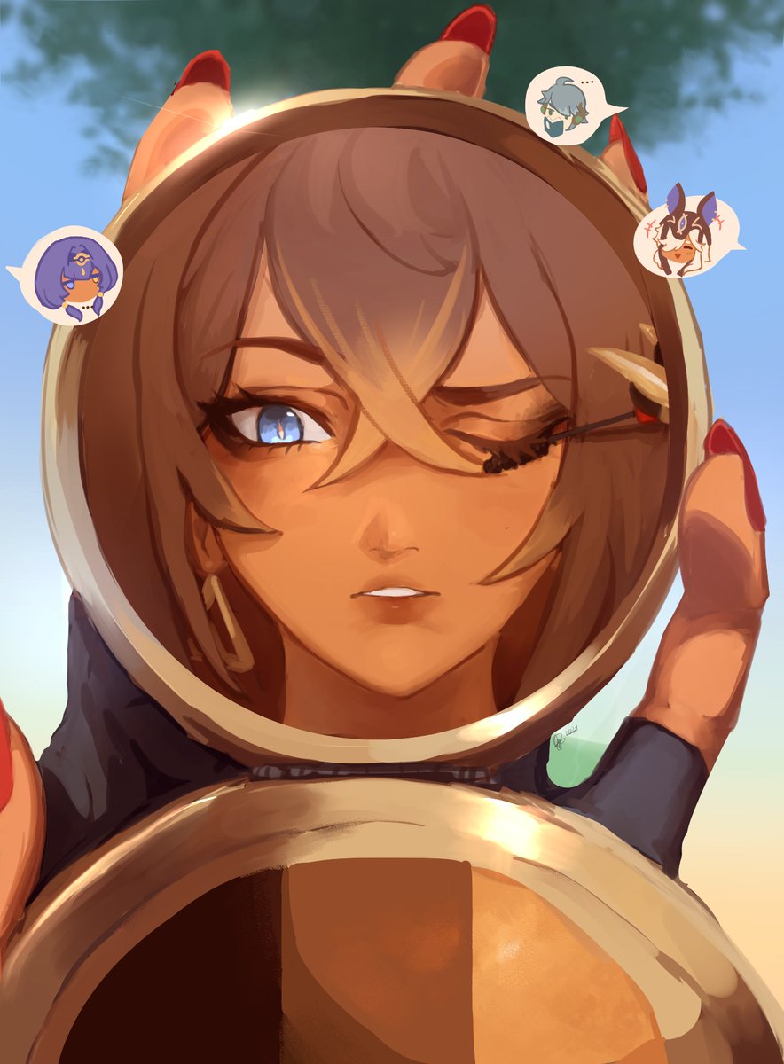 gabrielagariba_'s tweet photo. break time🪞
#GenshinImpact #dehya #fanart https://t.co/oT77Okwmdl