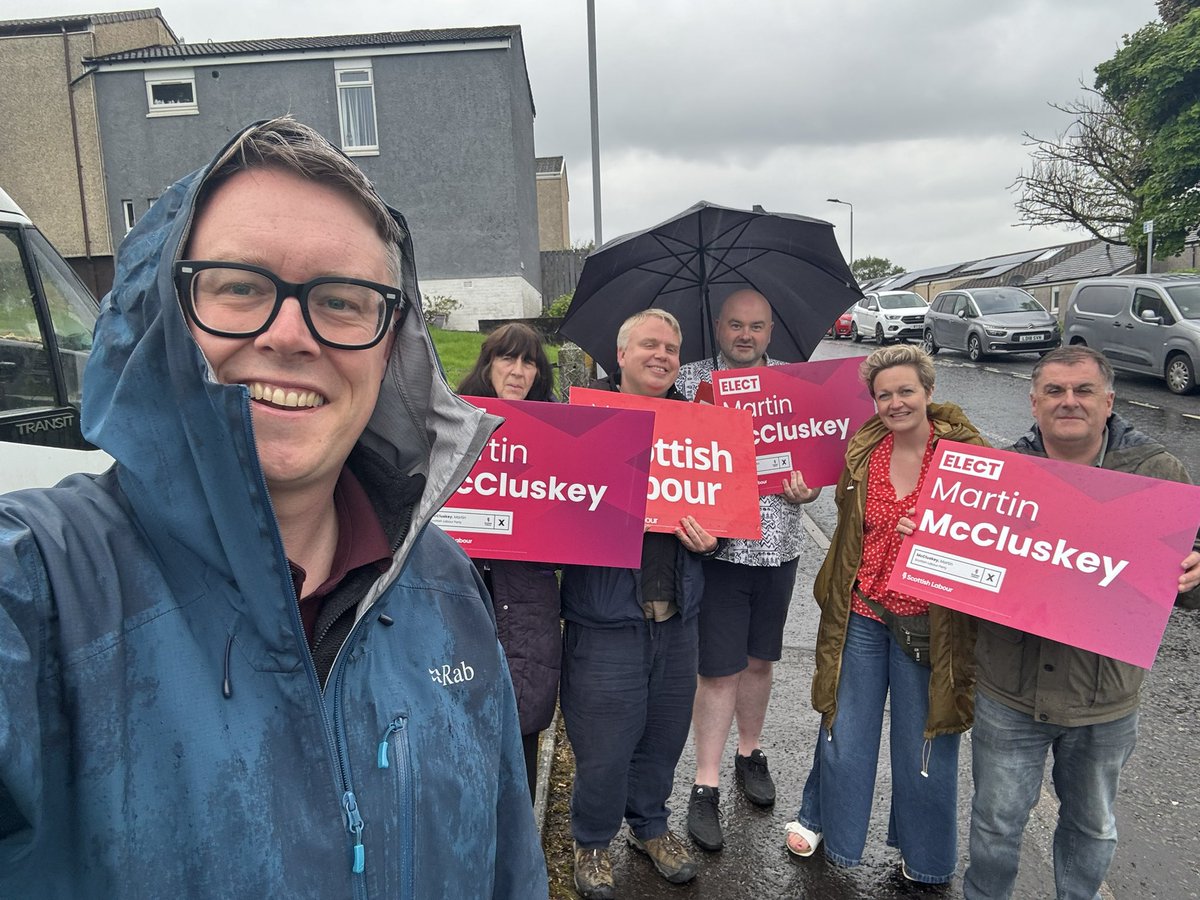 The rain won’t stop the start of the campaign! Our first canvassing session of the General Election is underway in Port Glasgow. #VoteLabour