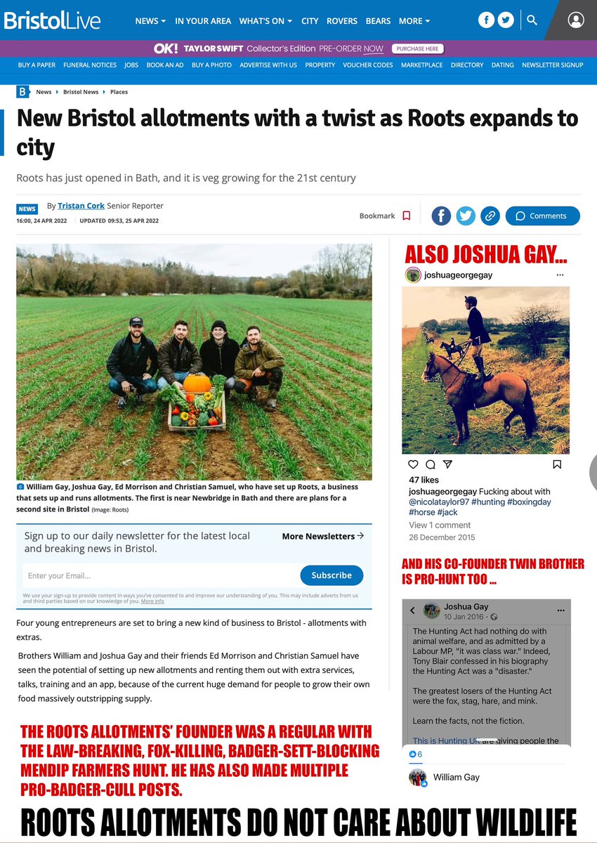 𝐑𝐎𝐎𝐓𝐒 𝐀𝐋𝐋𝐎𝐓𝐌𝐄𝐍𝐓𝐒 𝐅𝐎𝐔𝐍𝐃𝐄𝐃 𝐁𝐘 𝐅𝐎𝐗 𝐇𝐔𝐍𝐓𝐄𝐑
Roots Allotments have been in the news recently after both Deborah Meaden &amp; Chris Packham have voiced their disgust at the destruction of Skylarks nesting sites at their new allotments in Bristol. When