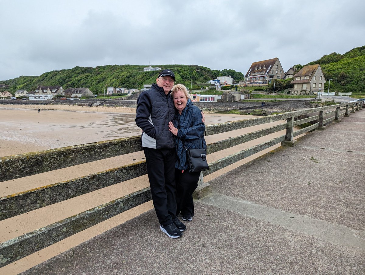 On Omaha Beach yesterday afternoon.