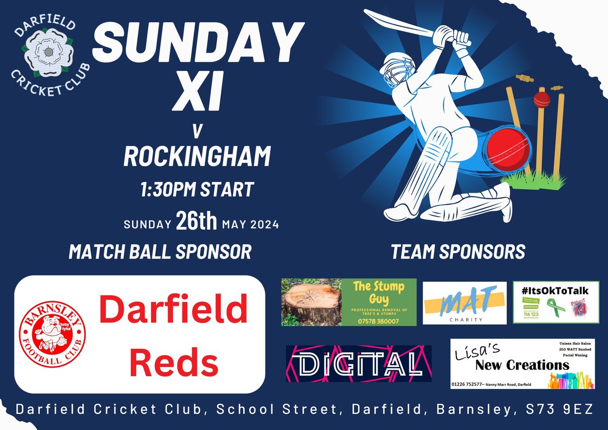 This week's Sunday XI game is at home

#UptheDCC