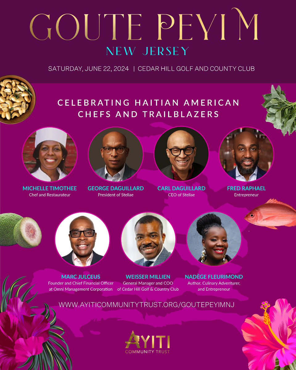On Saturday, June 22, 2024, ACT is bringing Goute Peyi M (Taste My Country) to New Jersey, hosted at the esteemed Cedar Hill Golf and Country Club in Livingston. Here are our honorees of the evening!