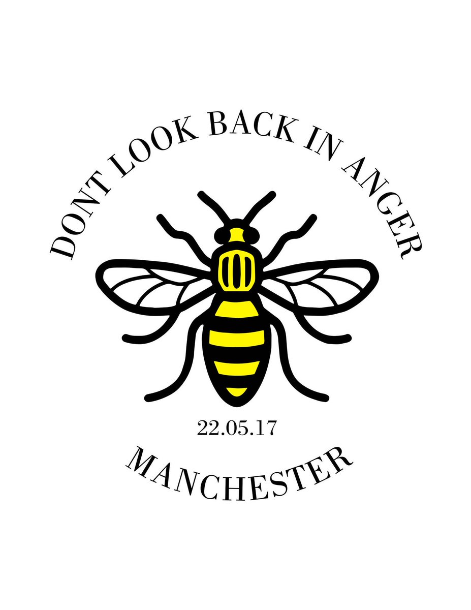 A day that will never be forgotten  The worker bee is an emblem for Manchester symbolising the city’s hard-working past since the industrial revolution 🐝 #manchesterbee #dontlookbackinanger #mcrtogether #manchesterarena #westandtogether