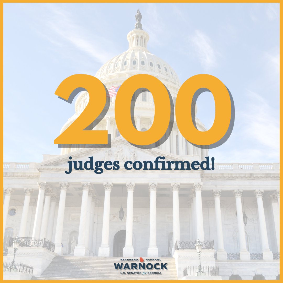 Proud that to date we have confirmed *200* judges in the Senate, delivering on our promise to build a more fair and equitable justice system.