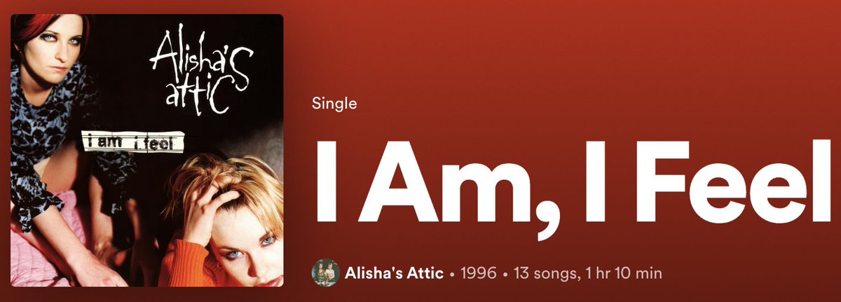 Just found out the brilliant @AlishasBand @kazpoole @shellypoole have embarked on a reissues campaign 🎉🎉 The first of 🔟 #AlishasAttic releases over 🔟 weeks 👋 #⃣1⃣ I Feel, I Am from their debut #AlishaRulesTheWorld with unreleased remixes 🎉🎉

open.spotify.com/album/4f6zPniF…