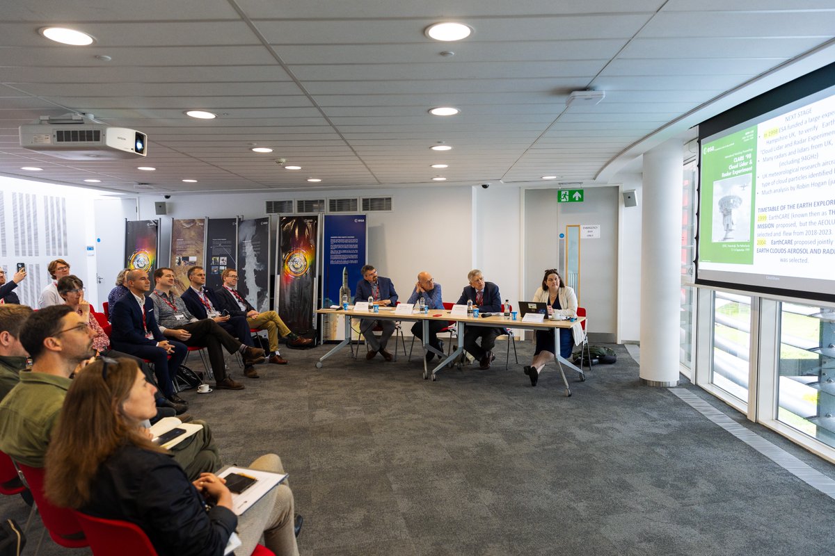 Stimulating pre-launch media briefing yesterday at <a href="/esa/">European Space Agency</a> ECSAT, presenting and answering questions about the #EarthCARE mission (with Anthony Illingworth, <a href="/mason_shannon/">Shannon Mason</a>, Helen Brindley, <a href="/spacegovuk/">UK Space Agency</a> and UK industry partners <a href="/RAL_Space_STFC/">RAL Space</a>, <a href="/SurreySat/">Surrey Satellites</a>, GMV-UK and Airbus-UK)