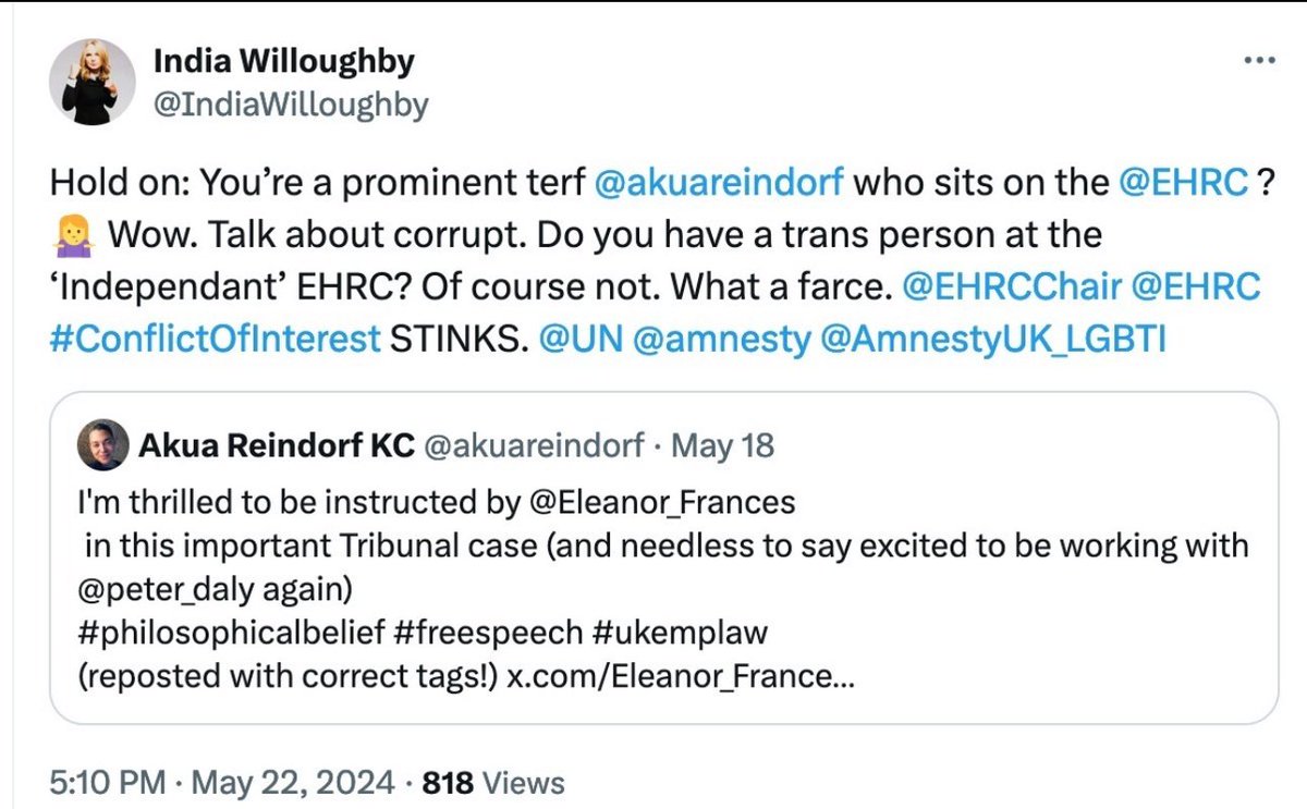 India blocked me when I called out some dubious legal analysis but I just want to say that Akua Reindorf is an exceptional lawyer and a true professional. She will not respond to this crap but should not be attacked like this for doing her job.