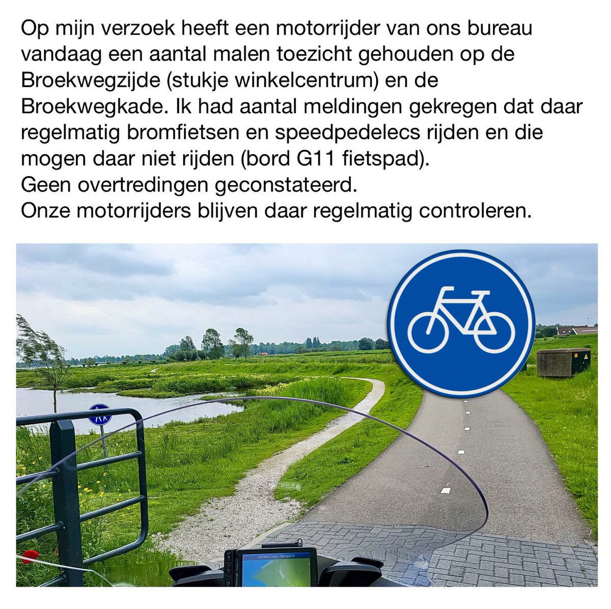 Toezicht op bromfietsen en speedpedelecs op het fietspad Broekwegzijde en Broekwegkade. 
#politie #zoetermeer #deleyens #broekwegzijde #broekwegkade