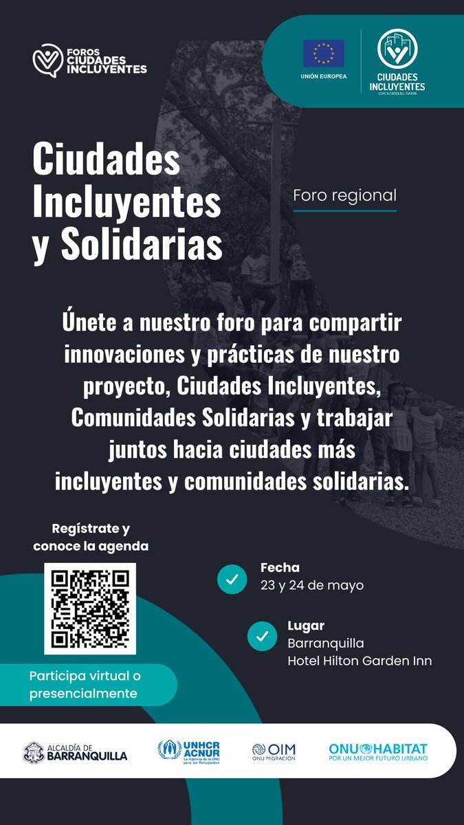 ⌚️ ¡Menos de 24 horas! 📒Conoce la agenda de nuestro Foro Regional y regístrate para tener acceso a la transmisión en vivo. 🏨Si nos acompañarás de manera presencial, te esperamos mañana a las 8:30 a.m. en el Hotel Hilton Garden Inn. ….barranquilla.ciudadesincluyentes.org ¡Te esperamos!