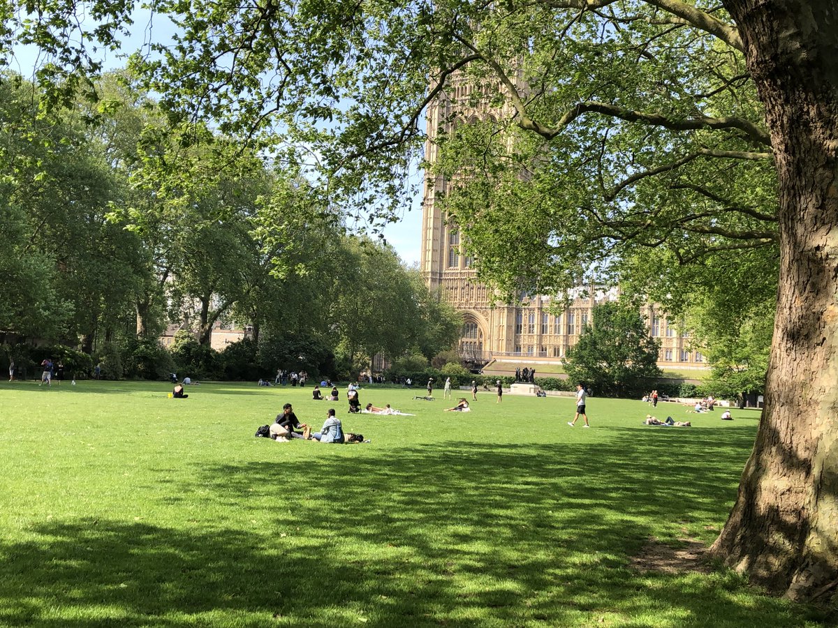 A peaceful afternoon in Victoria Tower Gardens - surely a refuge from the turbulence to come during the general election.