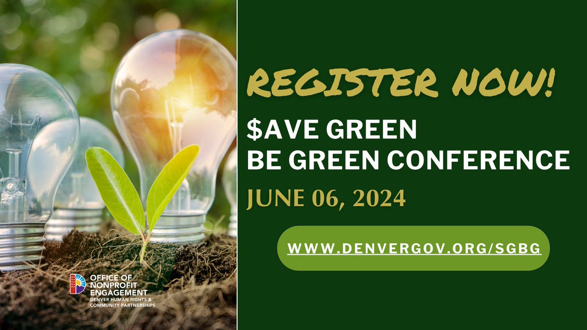 Interested in saving money on energy costs? Register to the 2024 $ave Green Be Green Conference for access to #energyefficiency tips, #fundingopportunities, grants through a shark tank pitch competition, the latest conservation efforts, and more! denvergov.org/sgbg 🏠🔌