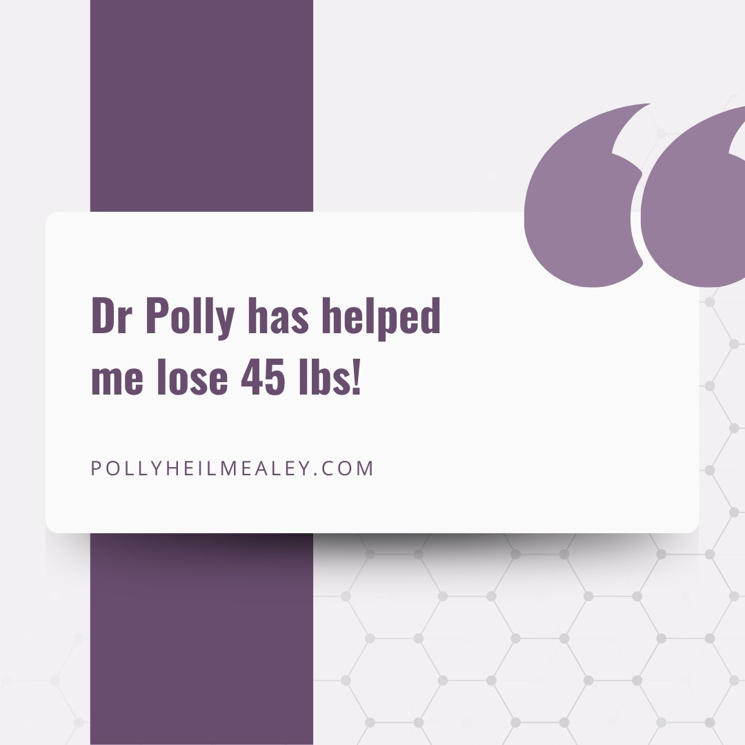 “Wonderful!! Dr Polly has helped me lose 45 lbs, and I feel terrific!! She has helped me with joint pain and fatigue as well...” - SM

Request an appointment today
📞 281.312.2860 | 🔗Search for Polly Heil-Mealey 

#WellnessJourney #HolisticHealth #HolisticWellness