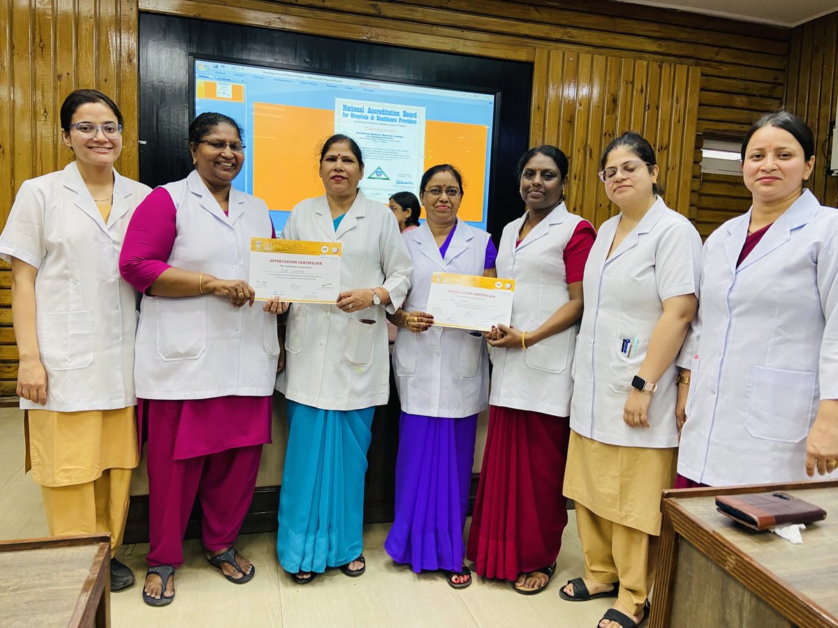 Proud moment for @SJHDELHI NABH Entry Level renewal Certificate, released by MS Dr V Talwar inthe presence of Principal Dr G Khanna, Dr V Chakravarty, Addl MS, ONS, OIC Quality Cell &Core Members. SJH committed to quality healthcare & Patient Safety .  #HealthcareExcellence #NABH