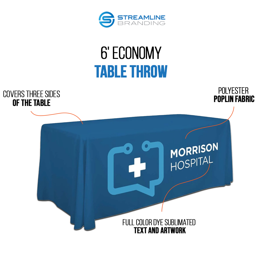 StreamlineBrand's tweet image. Constructed of polyester poplin fabric, this economy table throw is designed for use with 6&apos; wide tables. It covers three sides of the table with draped corners.

🛍️ tinyurl.com/3jhu4jnx

 #tablethrow #branding #tableset #eventplanning #customthrow #tablethrows