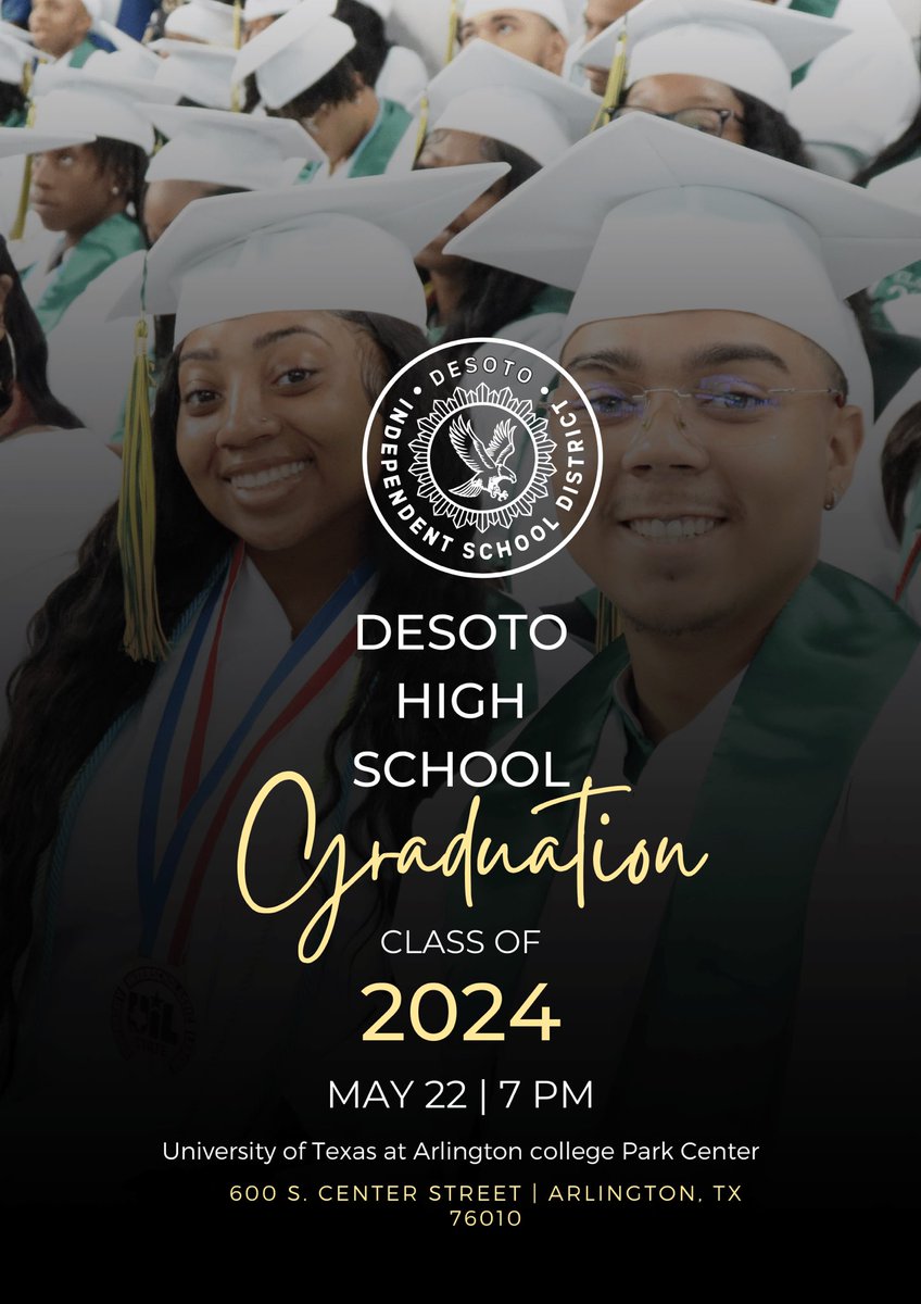 The DeSoto ISD school community is invited to view the Class of 2024's commencement exercises live online via the link below: vimeo.com/event/4213196/…