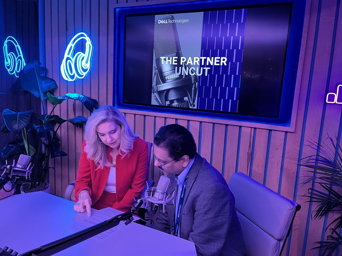 DellTechPartner's tweet photo. Check out whom we caught in the #PartnerUNCUT #podcast booth on Day 3๏ธโฃ of #DellTechWorld.
@CookCherylS & Gopal Pingali from @Accenture discuss how leveraging layers in Private #GenAI works together to create end-to-end solutions that support enterprises. It's all about speed. https://t.co/d4KKw4lm9a