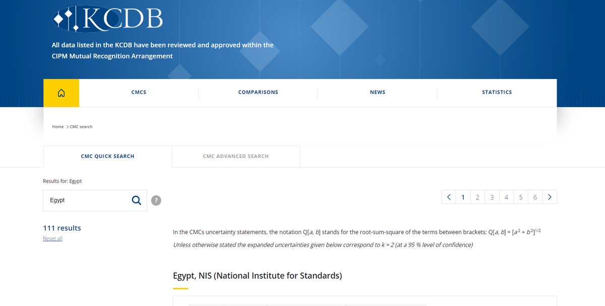 حصد المعهد القومي للمعايرة إنجازًا هامًا بحصوله على موافقة اللجنة المشتركة للمنظمات الإقليمية (JCRB) على  الاعتراف الدولي بنشر ثلاث قدرات قياس جديدة على قاعدة بيانات المكتب الدولي للأوزان والمقاييس (BIPM-KCDB).
facebook.com/NIS.Egypt/post…