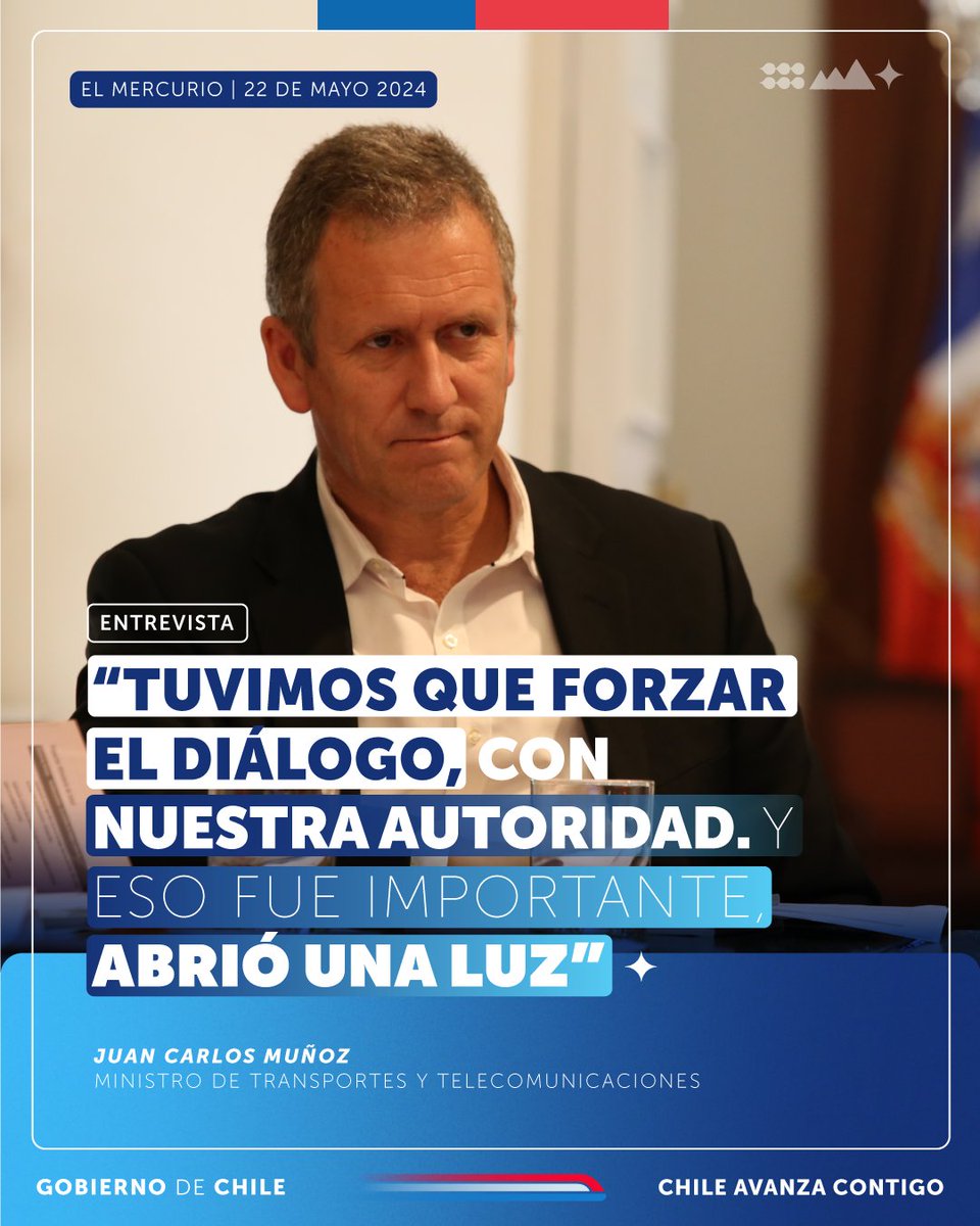 #PrensaMTT🗞️ Este miércoles Puerto Coronel retomó su operación tras el acuerdo alcanzado el lunes con mediación del MTT.

En entrevista con El Mercurio el ministro @JuanCaMunozA destacó el trabajo previo de las autoridades locales en la resolución del conflicto.