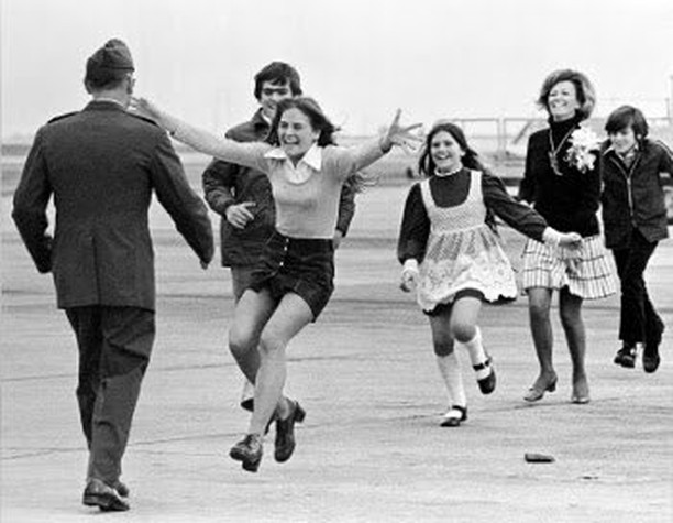 The 1973 Pulitzer Prize-winning photograph “Burst of Joy,' taken by Sal Vedar. A former US Prisoner of War is shown being reunited with his family.    

Despite outward appearances, the reunion was an unhappy one for Stirm. It is depressing to read that three days before the