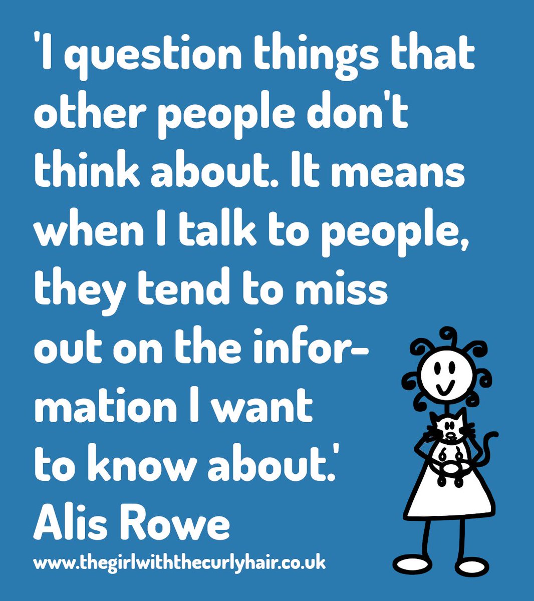 #Autistic people can be very #thorough, #logical and #perceptive. This means they often take a different slant on things than other people. Other people might not intuitively give them the information that answers their #curious #questions! thegirlwiththecurlyhair.co.uk/2024/02/18/why…