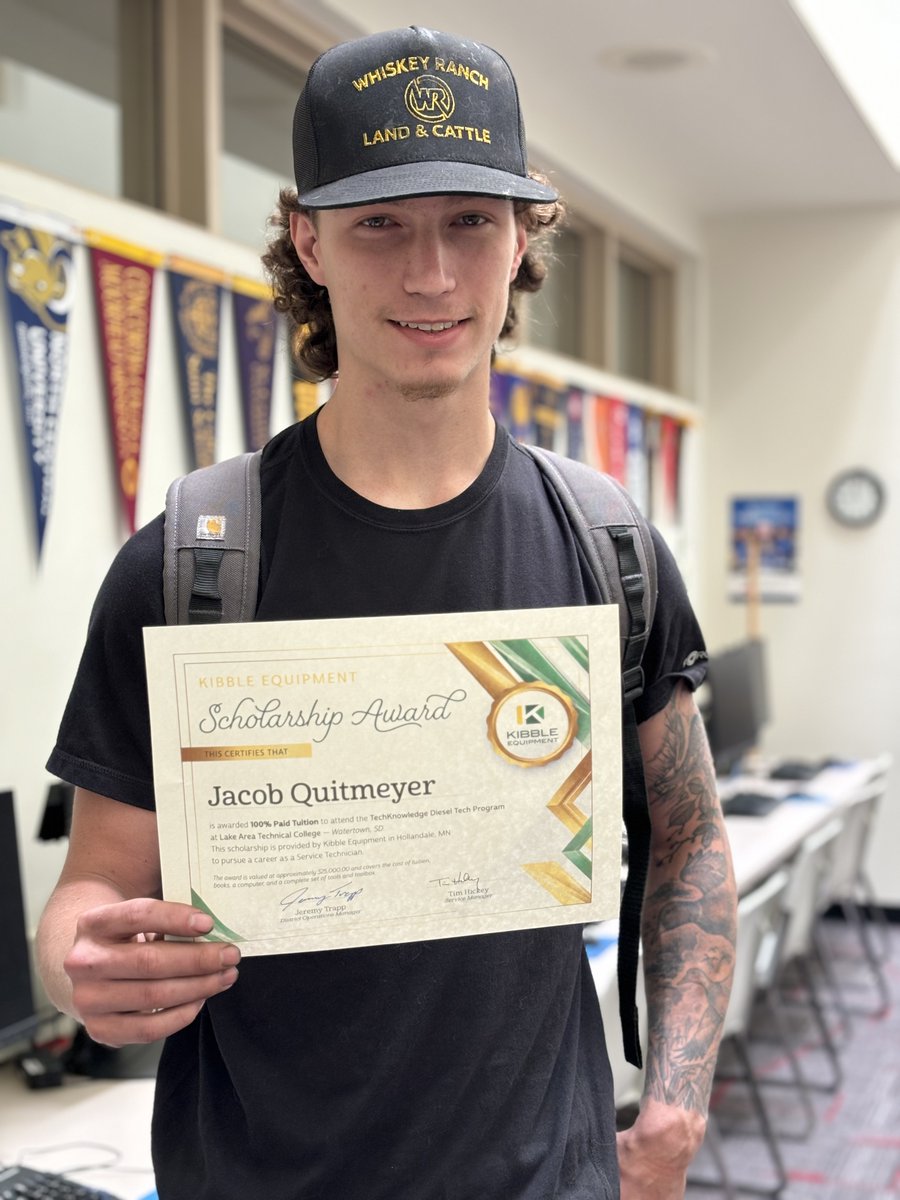 A huge congratulations to Austin High School senior Jacob Quitmeyer on receiving a scholarship for 100% paid tuition to attend the TechKnowledge Diesel Tech Program at  Lake Area Tech College in Watertown, SD.