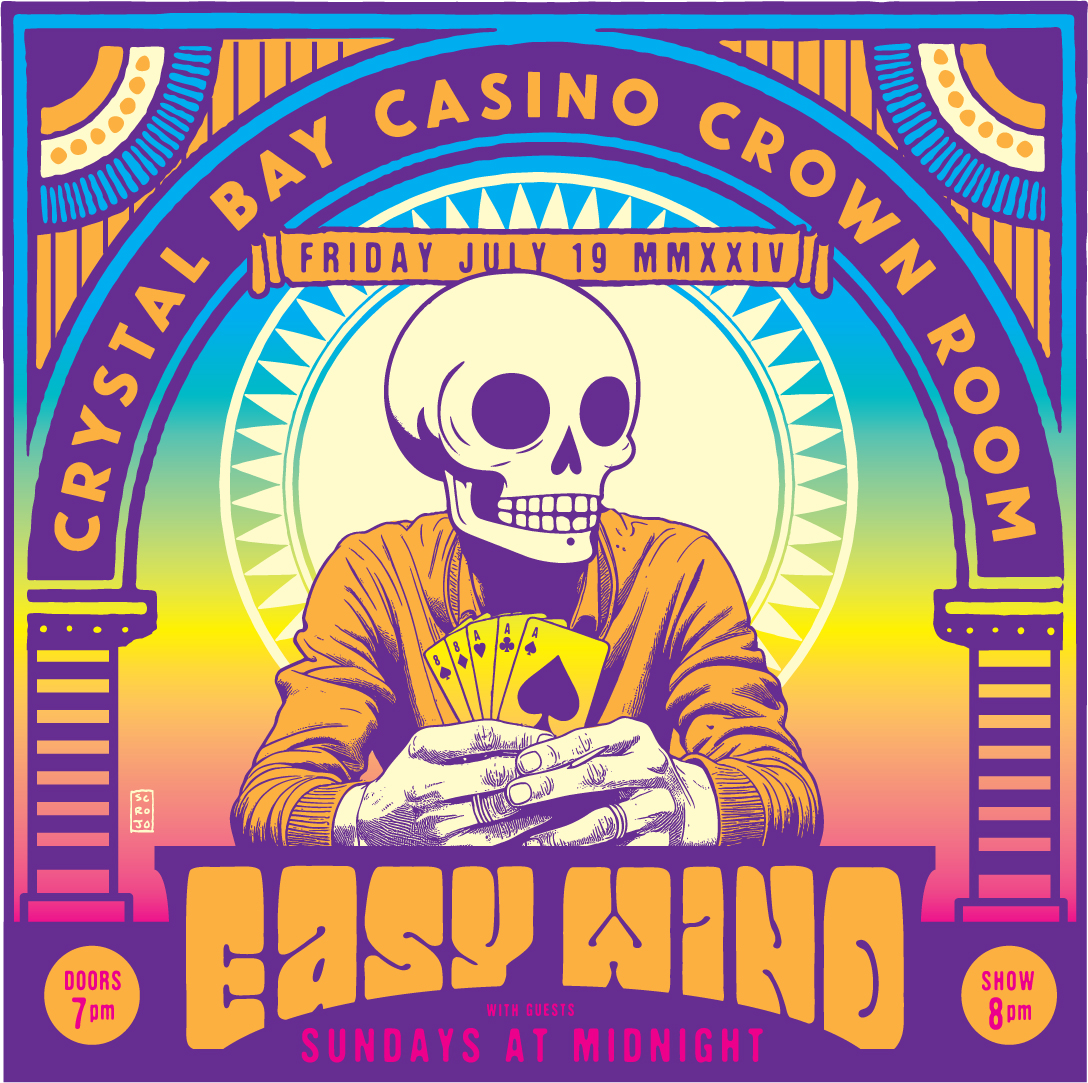 New Show Announcement! We're celebrating the Music of the GRATEFUL DEAD with Easy Wind w/ special guest Sundays at Midnight on Fri. July 19th 2024. Doors: 7pm Show: 8pm I FREE SHOW!