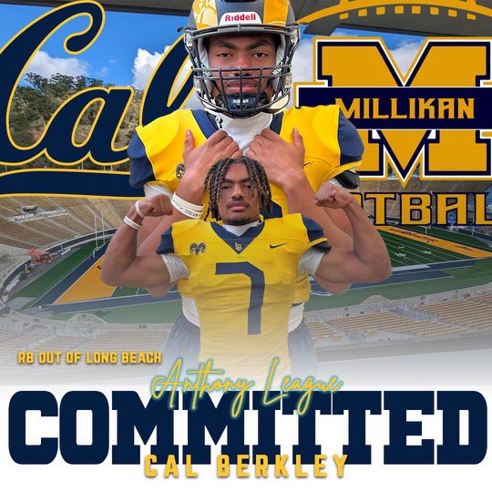 Congrats to Long Beach Millikan 2025 RB Anthony League @AnthonyLeague25  on his commitment to The University of California, Berkeley @CalFootball #WinTheDay