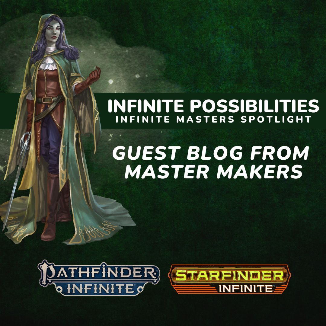 Paizo and DriveThruRPG are proud to spotlight the amazing Infinite Masters who through their love of Pathfinder or Starfinder, produce some of the best products to tie into our existing adventures. paizo.me/4ayMjPZ