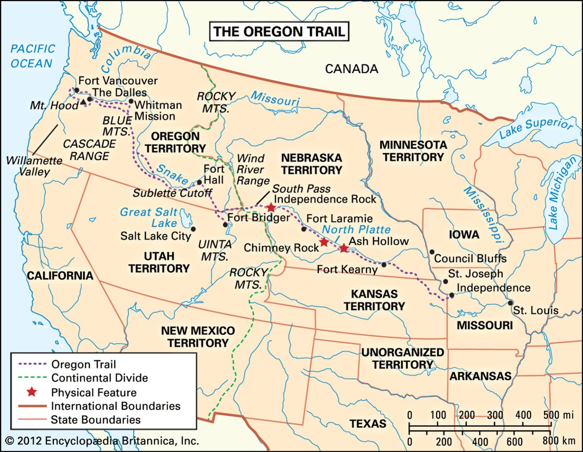 Today in 1843, some 1,000 pioneers began their journey to America's West Coast via the #OregonTrail, a 2,200-mile wagon road from the Missouri River to the Willamette Valley in the future state of #Oregon. Upwards of 400,000 more emigrants followed in the subsequent decades.