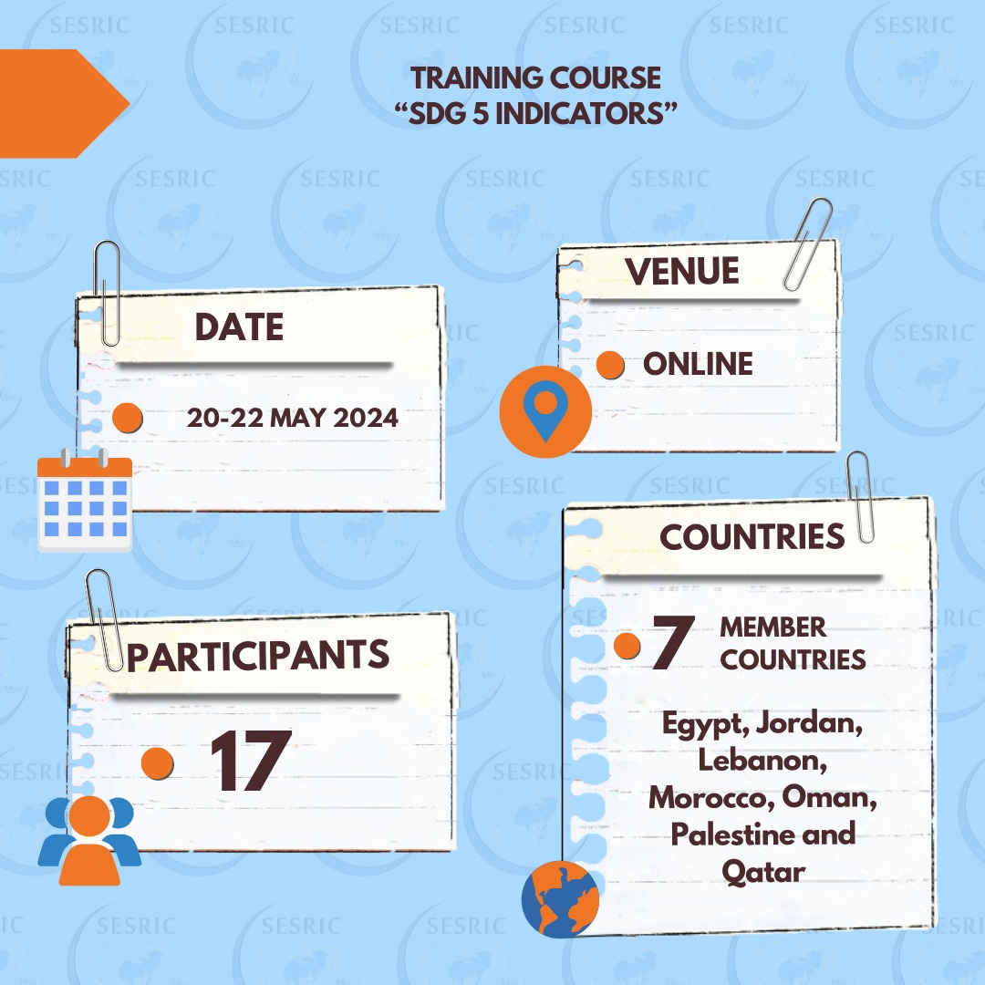sesric's tweet photo. Within the framework of its Statistical Capacity Building (#StatCaB) Programme, SESRIC organised an online Training course on "SDG 5 Indicators".

The training, provided by @PCBSPalestine, brought together 1⃣7⃣ participants from the NSOs of 7⃣ @OIC_OCI Arabic-speaking countries.

➡️Find out more: https://t.co/OcJTrBPaPN

#SDG5 #SDG5Indicators#StatCaB
