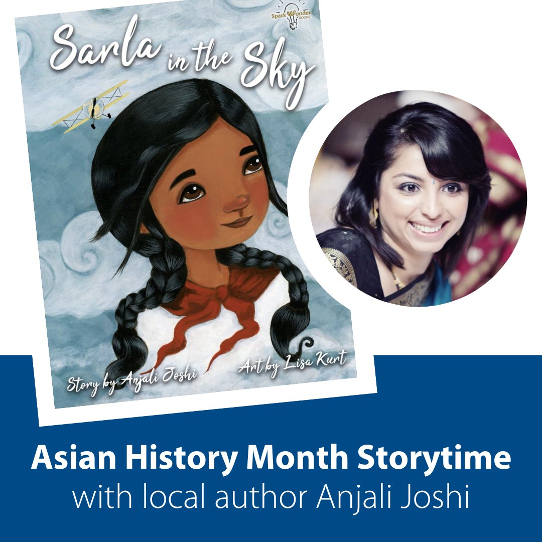 Whitby Public Library (@whitbylibrary) on Twitter photo ✨ Celebrate Asian Heritage Month with us at the Whitby Public Library! Bring your family for a fun-filled Storytime featuring local author <a href="/Anjali_Joshi_/">Anjali Joshi</a> and her book "Sarla in the Sky," inspired by Sarla Thukral, India's first female pilot!
📍 Brooklin Branch 🗓️ May 25 🕥 ✨ Celebrate Asian Heritage Month with us at the Whitby Public Library! Bring your family for a fun-filled Storytime featuring local author <a href="/Anjali_Joshi_/">Anjali Joshi</a> and her book "Sarla in the Sky," inspired by Sarla Thukral, India's first female pilot!
📍 Brooklin Branch 🗓️ May 25 🕥