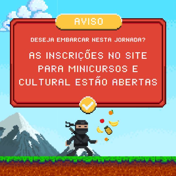 🥳 As inscrições para minicursos e eventos culturais estão finalmente abertas! Todos tem VAGAS LIMITADAS!
- Minicurso de Godot;
- Minicurso de Git;
- Workshop de Processos Seletivos;
- Oficina de Pintura;
- Oficina de Desenho.

✍️ Acesse semcomp.icmc.usp.br!

#semcomp27