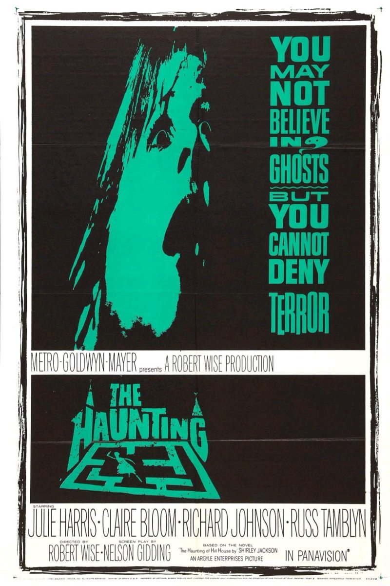 Talking taglines: 'You may not believe in ghosts but you cannot deny terror.' #TheHaunting (1963 - Dir. #RobertWise) #JulieHarris #ClaireBloom #RichardJohnson #RussTamblyn
