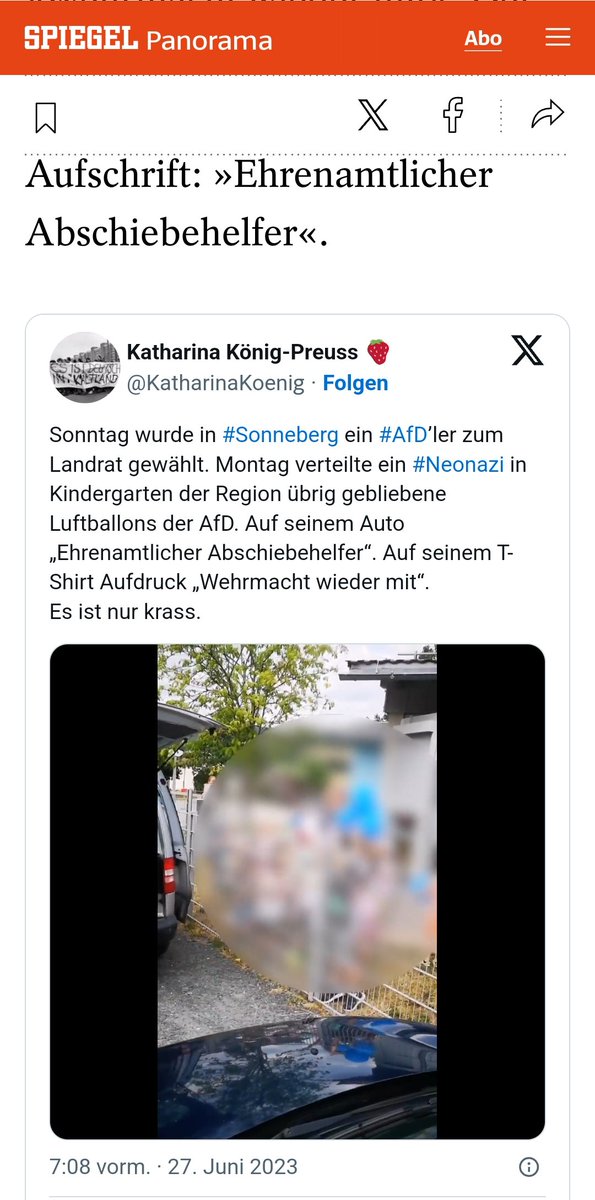 IrisRoder42813's tweet photo. Nach #Wahl von #AfD-Landrat
Robert #Sesselmann
Video zeigt #Neonazi, der offenbar an Kita im Kreis #Sonneberg blaue #Luftballons verteilt
Auf seinem T-Shirt steht »Wehrmacht wieder mit«:
Siehe Video
#wirsindmehr #fckafd #gegenRechts #gegenNazi
https://t.co/cxUyPK0qFn https://t.co/dGGcODGp3b