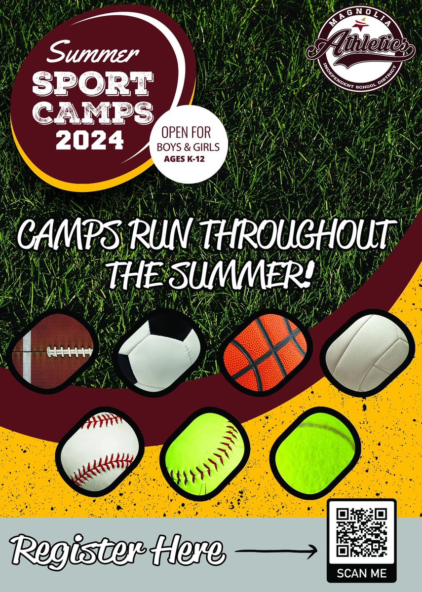 There is still time to sign up for MISD athletic summer camps! Some camps start next week so don’t miss out! Click here for full information: magnoliaisd.store.rankone.com/Camp/List