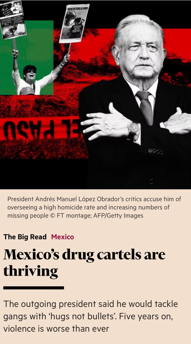 El @FinancialTimes  expone la rápido crecimiento de los carteles durante el Sexenio de López Obrador 
Sin embargo eso no impide tanta visita de el Bufón de Palacio a Sinaloa.. Como si el País estuviera tan en calma 
Dos pesos de Madre!! 💪
#MorenaVaAPerder