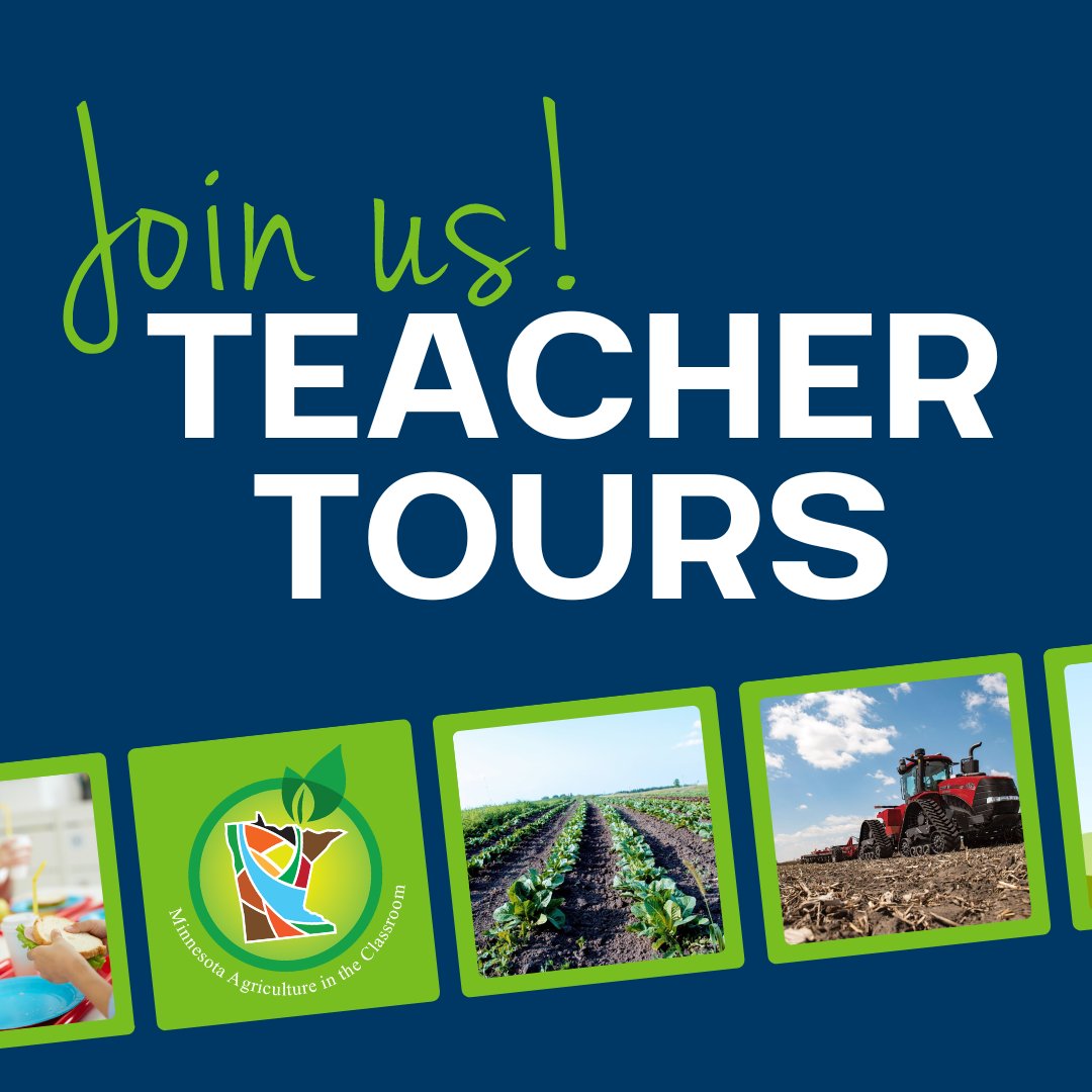 Registration for the 2024 MN Ag in the Classroom Summer Teacher Tour Series closes on June 1. Any Minnesota K-12 educator is welcome to join these 3 unique professional development opportunities taking place across the state.
 
Info & register ➡️ mnagmag.org/teacher-tours/

#MNAg