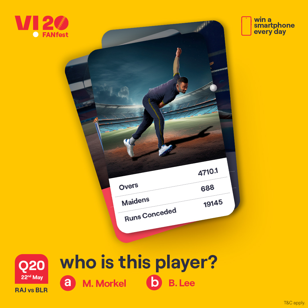 A challenge that separates the cricket experts from the rest. Identify this player and you stand a chance to win a smartphone every day. 1. Follow our page 2. ⁠Comment the right answers with #Vi20FANfest #ChallengeAlert #WinPrizes #Quiz #Challenge #ParticipateAndWin #RAJvsBLR