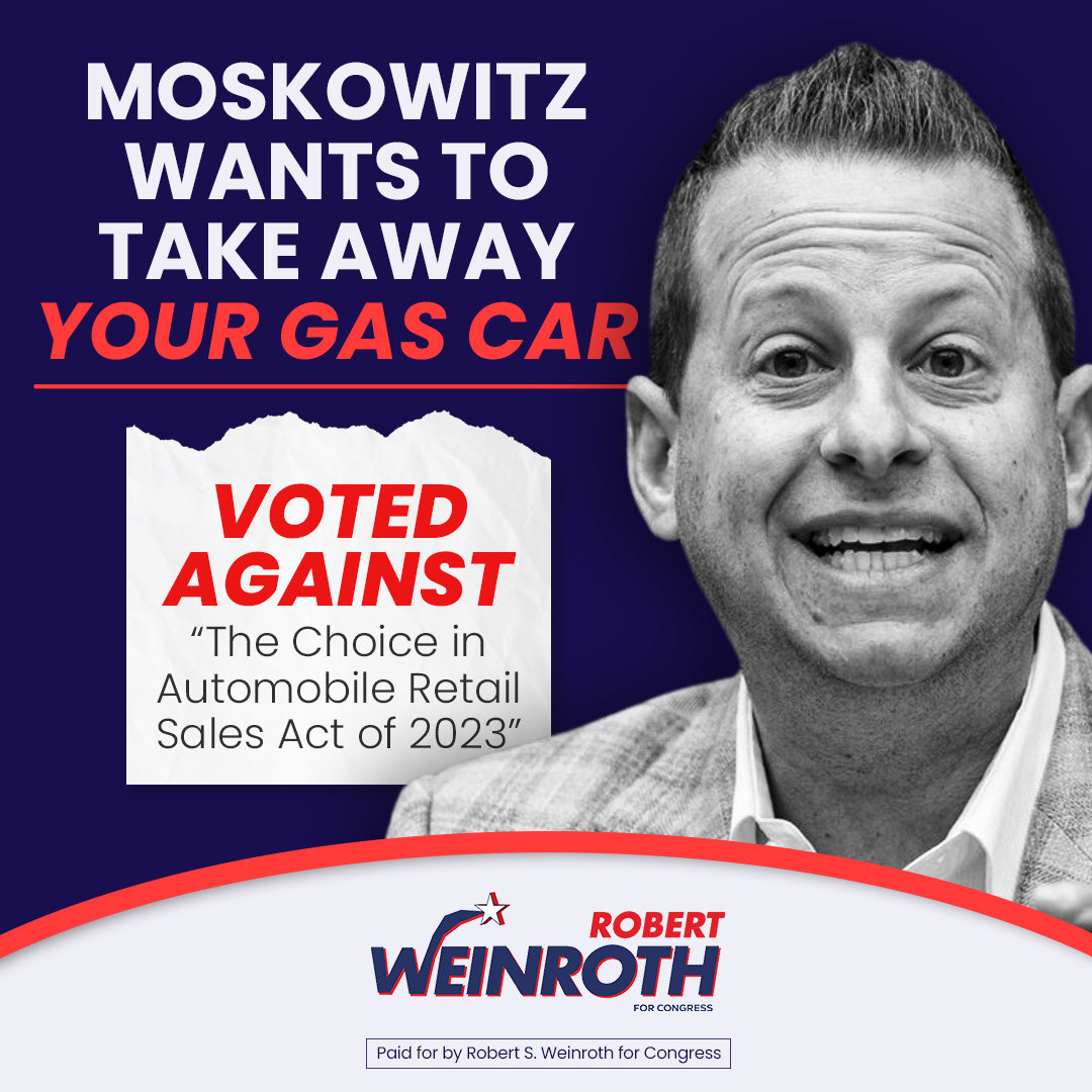 Hardworking Floridians are suffering every day from #Bidenflation. What's Jared Moskowitz's solution? Take away your gas car and make life more expensive. Say no to radical green mandates; vote Moskowitz out in November. ⁦@HouseGOP⁩ ⁦@FloridaGOP⁩
