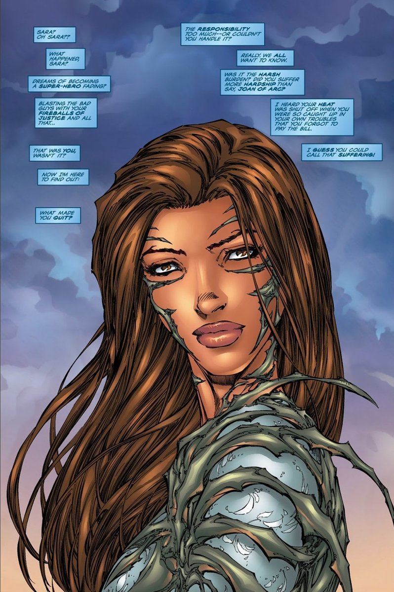 Witchblade #20 pg 1 (1998), inks by D-Tron, Joe Weems V, and Sean Parsons, colors by J.D. Smith, letters by Dennis Heisler
@TopCow #Witchblade #MichaelTurner