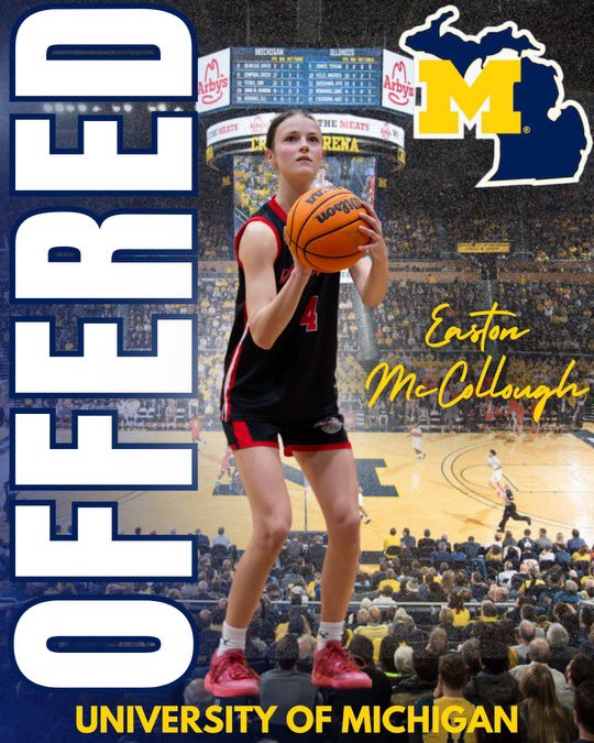 Congratulations to 2028 G Easton McCollough on her offer from @umichwbball !! #DevelopmentU #FlyWithUs