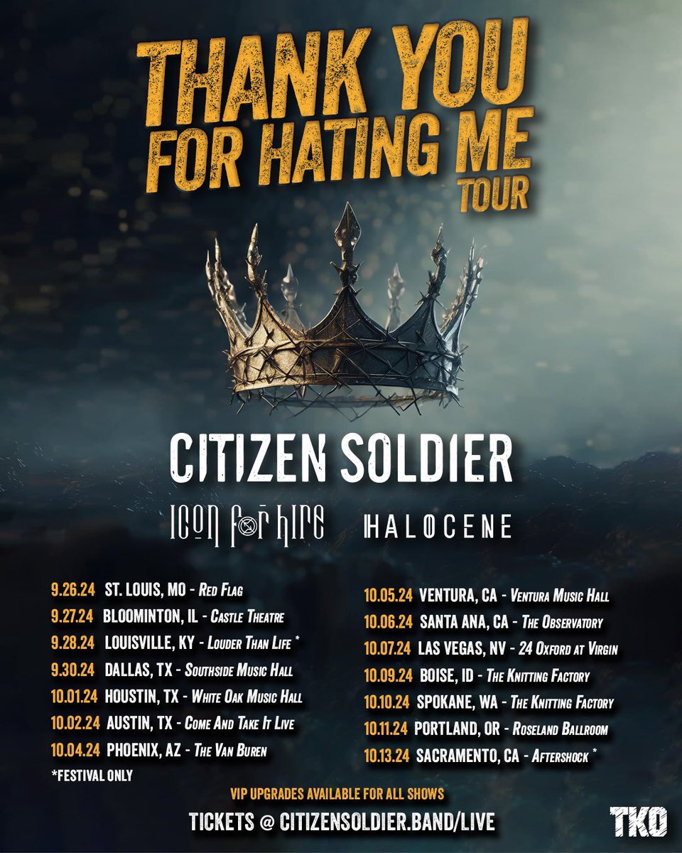 We are so excited to announce that we will be going back on tour with @citizensoldiero and @iconforhire! Tickets go on sale this Friday so be ready!