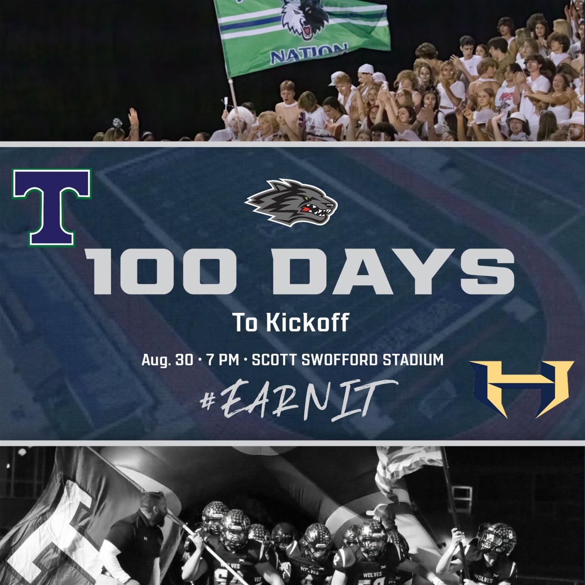 100 days out from one of the greatest rivalries around. No better way to kickoff the 2024 season. Double digits starting tomorrow. #EarnIt