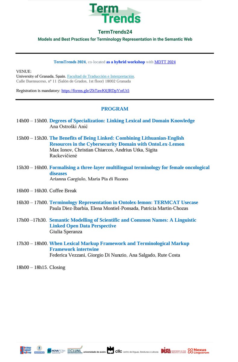 TermTrends24

Models and Best Practices for Terminology Representation in the Semantic Web

Registration is mandatory, but there is no fee:
forms.gle/ZhTawK6JRDpYot…
Find out more at:
termtrends.linkeddata.es