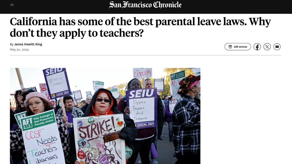 Absolutely enraging! The people we expect to raise and take care of our kids don't even have the rights to take care of their own kids??

California, tell your representatives to pass #AB2901! Our teachers MORE THAN DESERVE the same rights as every other Californian.