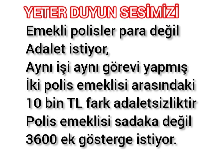 #adalet istiyoruz
#3600EkGösterge istiyoruz.