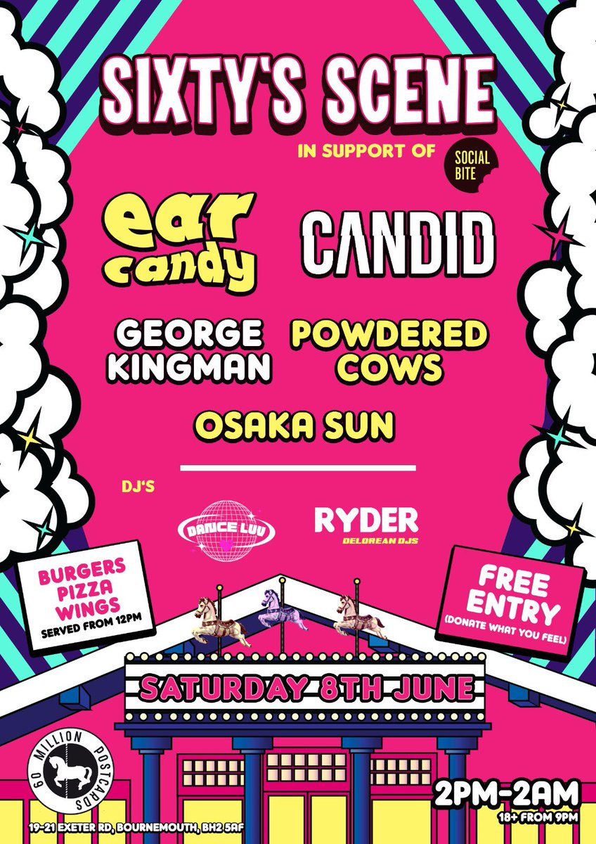 CANDID (@candidcov) on Twitter photo back down south so soon! after brightons antics we will be returning to bournemouth’s <a href="/60MPC/">60 Million Postcards</a> saturday 8th june. come say hi.
free entry with a donation to <a href="/SocialBite_/">Social Bite</a> ✨
photo by <a href="/ajm_mgmt/">AJM MGMT LTD</a> back down south so soon! after brightons antics we will be returning to bournemouth’s <a href="/60MPC/">60 Million Postcards</a> saturday 8th june. come say hi.
free entry with a donation to <a href="/SocialBite_/">Social Bite</a> ✨
photo by <a href="/ajm_mgmt/">AJM MGMT LTD</a>
