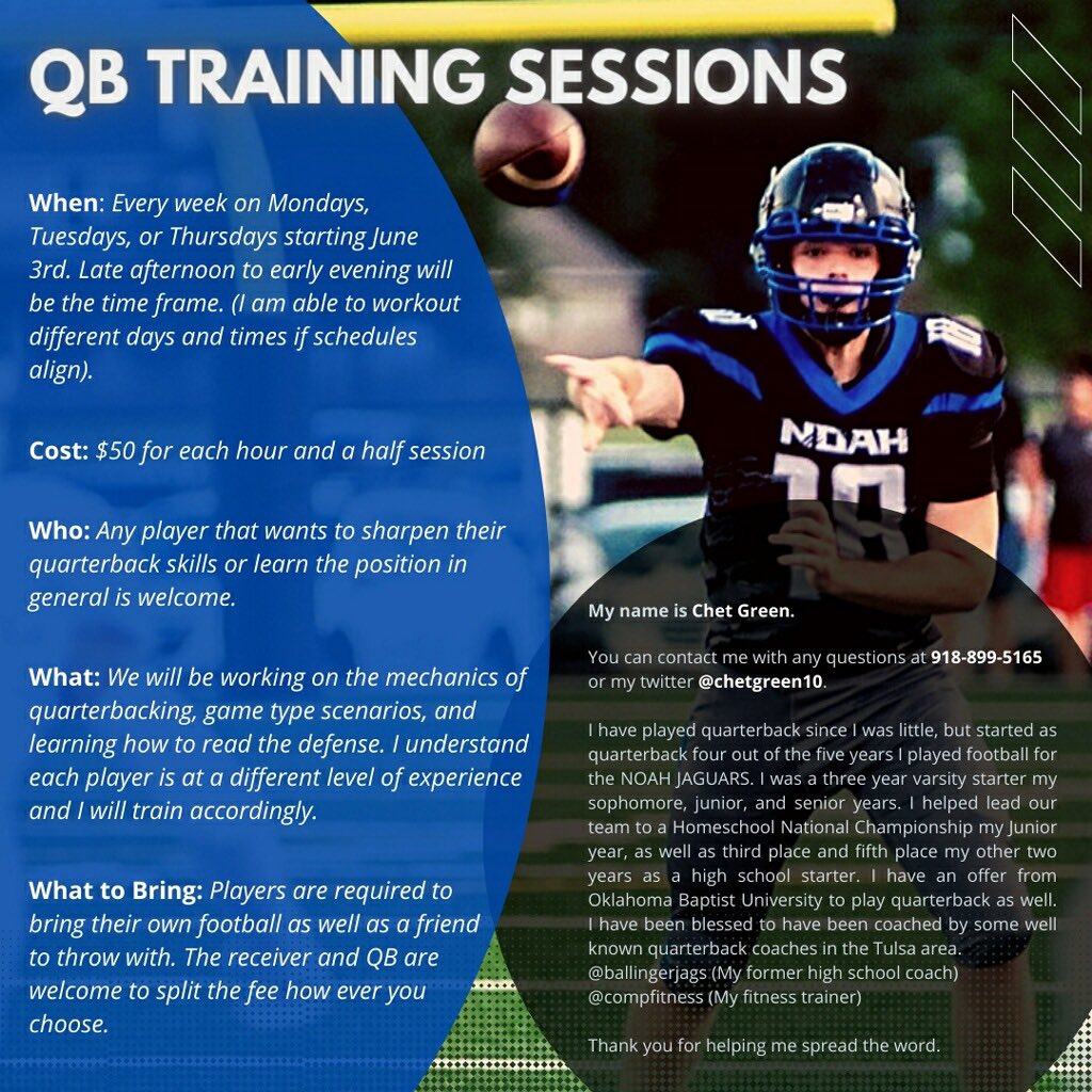 I’m looking to help players strengthen their skills over the summer.

Where: Broken Arrow Freshmen Academy.